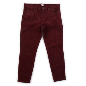 J. Crew Skinny Cord for Women burgundy maroon corduroy pants size 30